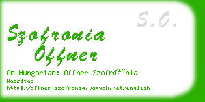 szofronia offner business card